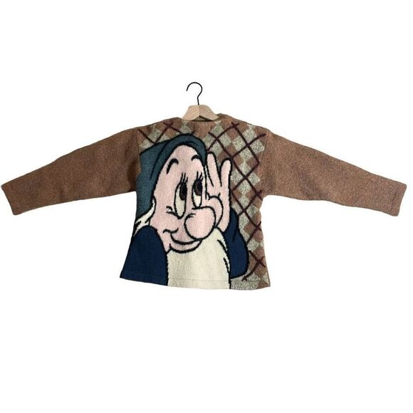 Vintage Disney Wool Snow White and The Seven Dwarfs Bashful Cardigan Sweater Siz - Picture 5 of 15